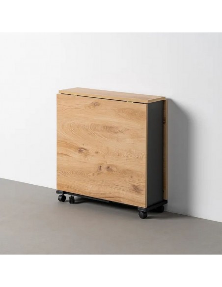 Mesa Plegable COMPACT Negro-Roble 148 cm Multifunción