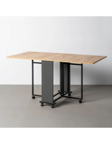 Mesa Plegable COMPACT Negro-Roble 148 cm Multifunción