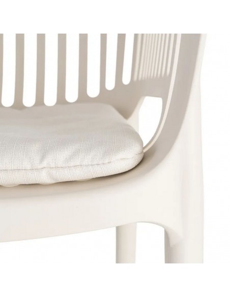 Silla con brazos Apilable Exterior ATENEA de Polipropileno con Cojín