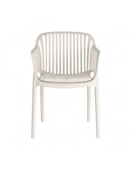 Silla con brazos Apilable Exterior ATENEA de Polipropileno con Cojín