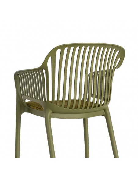 Silla con brazos Apilable Exterior ATENEA de Polipropileno con Cojín