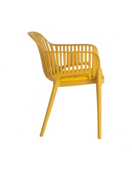 Silla con brazos Apilable Exterior ATENEA de Polipropileno con Cojín