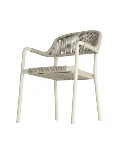 Silla con Brazos Apilable de exterior CONTREAU de Aluminio y Ratán