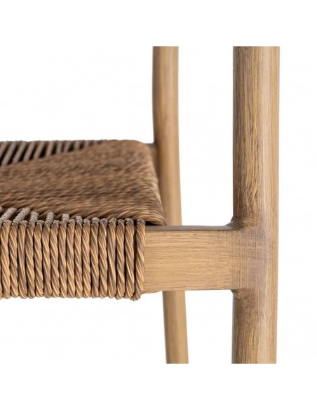 Silla con Brazos Apilable de exterior CONTREAU de Aluminio y Ratán
