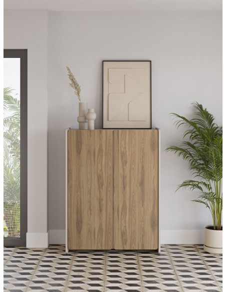 Aparador Alto design BOUCLEON 90 cm creme e carvalho escuro