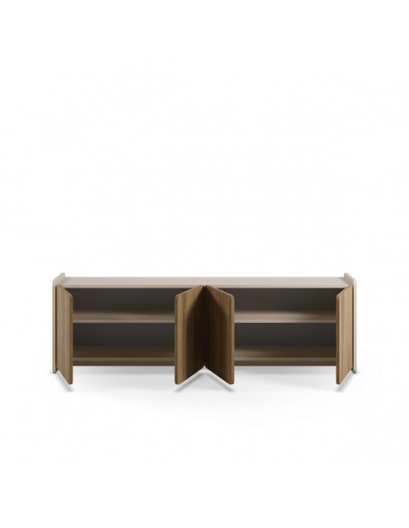 Móvel TV moderno BOUCLEON 180 cm creme e carvalho escuro
