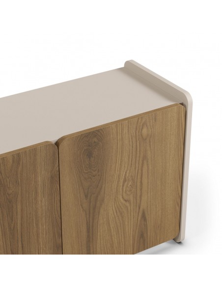 Móvel TV moderno BOUCLEON 180 cm creme e carvalho escuro