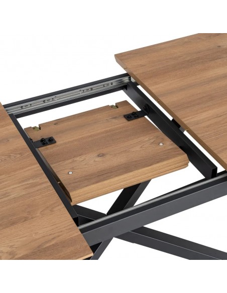 Mesa Extensible Industrial NEXUS 160 (200) x 90 color roble y negro