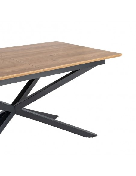 Mesa extensível Industrial NEXUS 160 (200) x 90 cor carvalho e preto