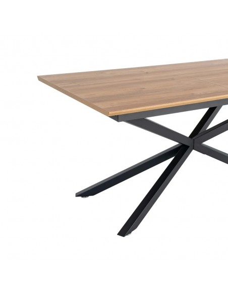 Mesa Extensible Industrial NEXUS 160 (200) x 90 color roble y negro
