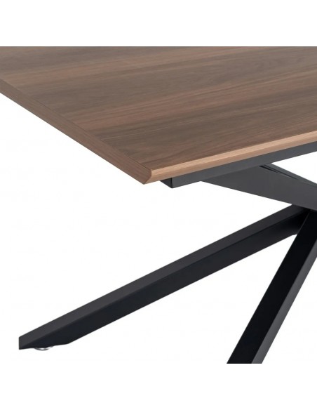 Mesa Extensible industrial NEXUS 160 (200) cm en tono nogal y Negro