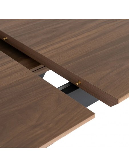 Mesa Extensível industrial NEXUS 160 a 200 cm em cor nogueira e metal preto