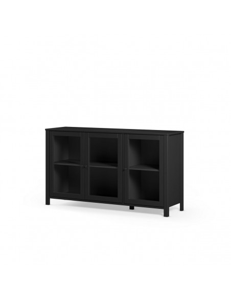 Aparador de diseño colonial ALESSANDRA 140, 3 Puertas en negro