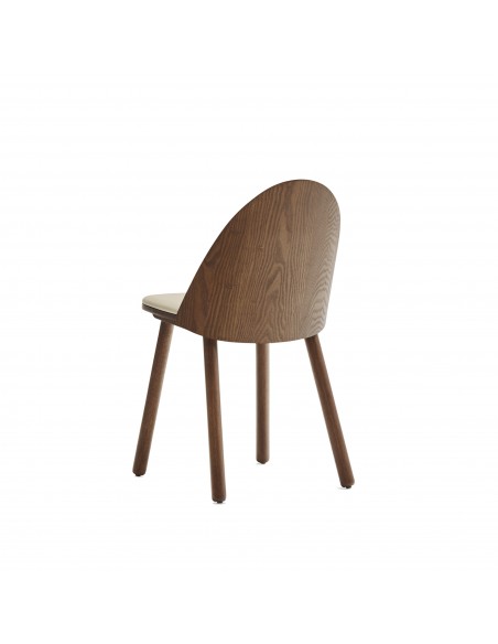 TEULAT Cadeira de Design UMA Nogueira e PU Bege