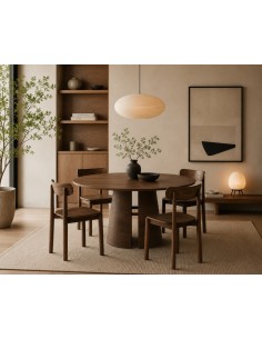 Cadeira Teulat Nara em nogueira Design Japandi 2