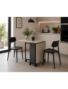 Mesa Plegable COMPACT Negro-Crema 148 cm Multifunción 2