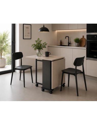 Mesa Plegable COMPACT Negro-Crema 148 cm...