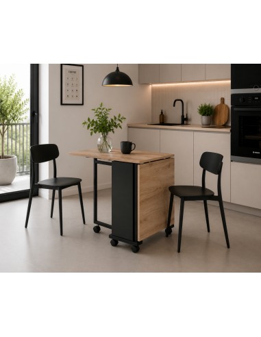 Mesa Dobrável COMPACT Carvalho-Preto 148 cm...