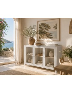 Aparador branco estilo mediterrânico, ALESSANDRA 140, com... 2