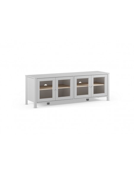 Mueble de TV mediterráneo blanco ALESSANDRA 150, 4 Puertas con cristal