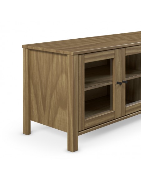 Móvel de TV colonial em pinho encerado ALESSANDRA 150, 4 portas com vidro.