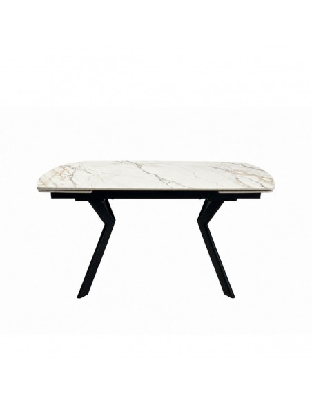 Mesa Extensível porcelânico efeito mármore Nolan 140-200 cm
