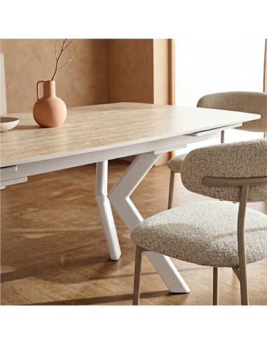Mesa Extensible Porcelánico Beige Nolan 140-200 cm