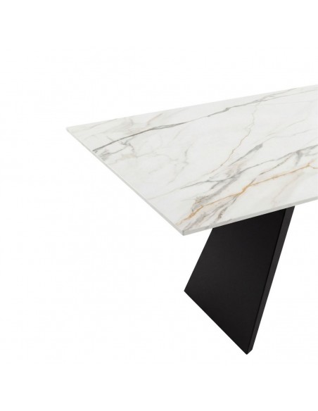 Mesa Extensível porcelânico efeito mármore 160-200 NELIN