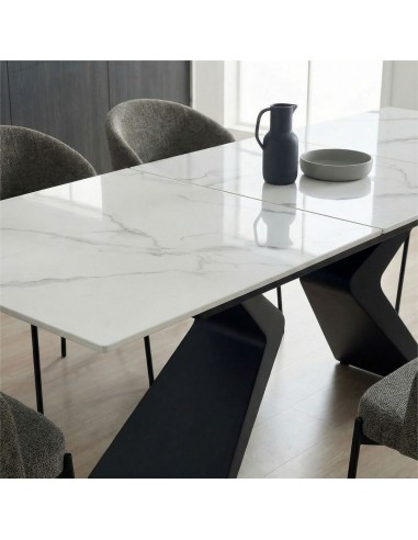 Mesa Extensível porcelânico efeito mármore...
