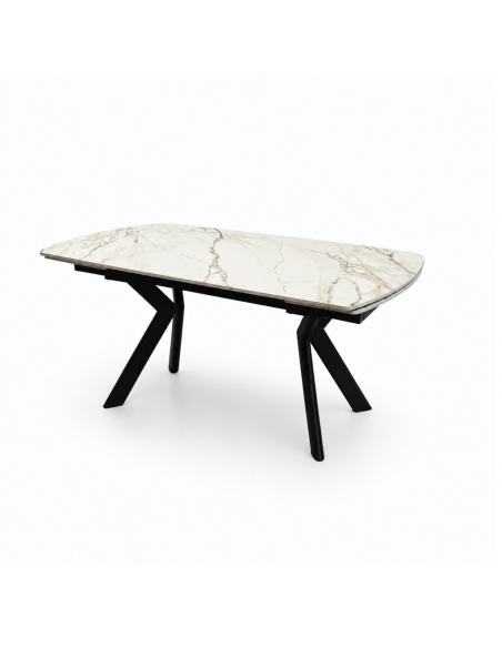 Mesa Extensível porcelânico efeito mármore Nolan 140-200 cm