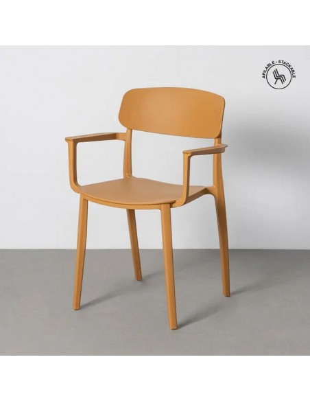 Silla con brazos Apilable Exterior CANTRAC de Polipropileno