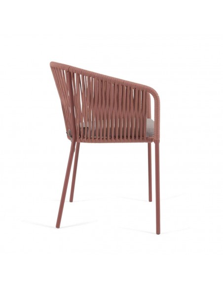 Silla Yanet para exterior, cuerda, metal