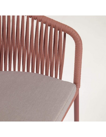 Silla Yanet para exterior, cuerda, metal