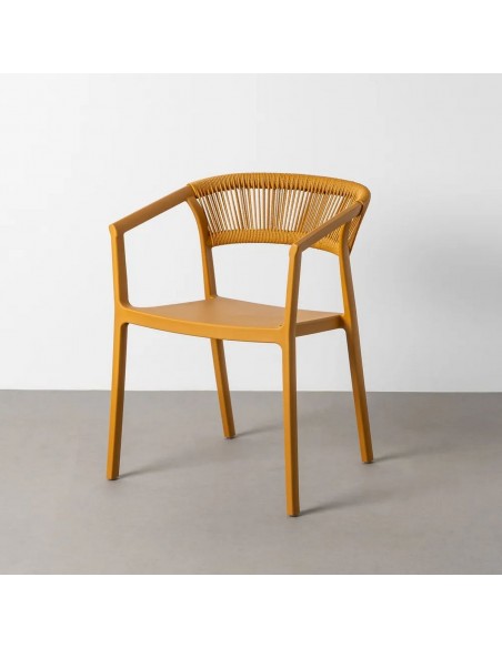 Silla Apilable con brazos de Exterior QUINBA de Polipropileno y cuerda de polietileno