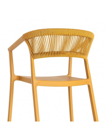 Silla Apilable con brazos de Exterior QUINBA de Polipropileno y cuerda de polietileno