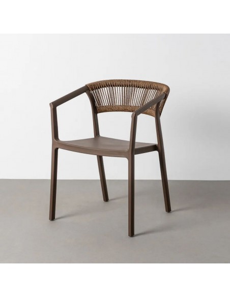 Silla Apilable con brazos de Exterior QUINBA de Polipropileno y cuerda de polietileno