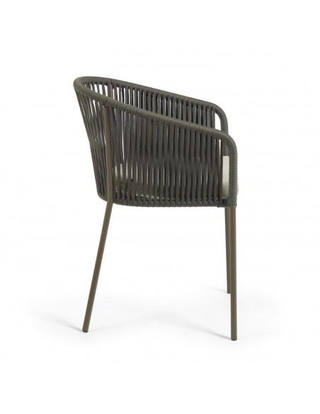 Cadeira Yanet para exterior, corda, metal