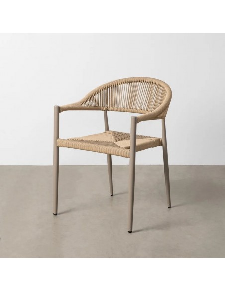 Silla apilable de exterior LIVADYA de aluminio con brazos