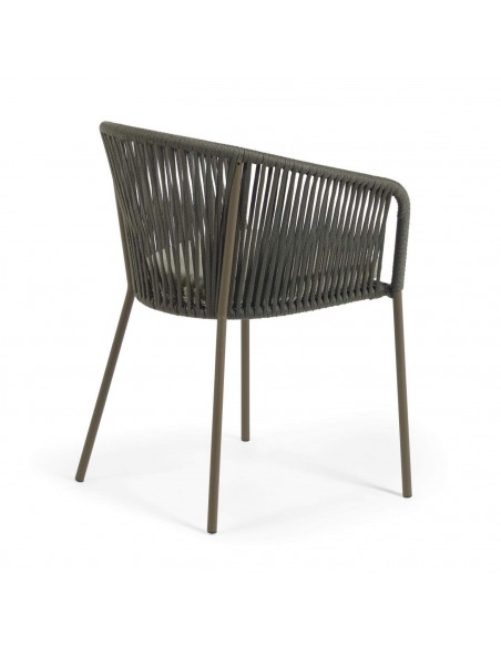 Cadeira Yanet para exterior, corda, metal