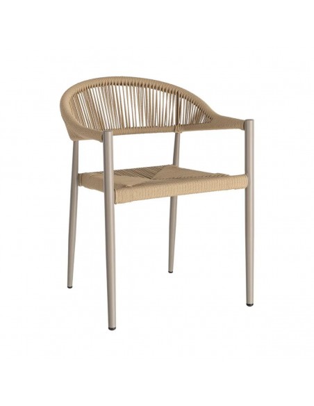 Silla apilable de exterior LIVADYA de aluminio con brazos