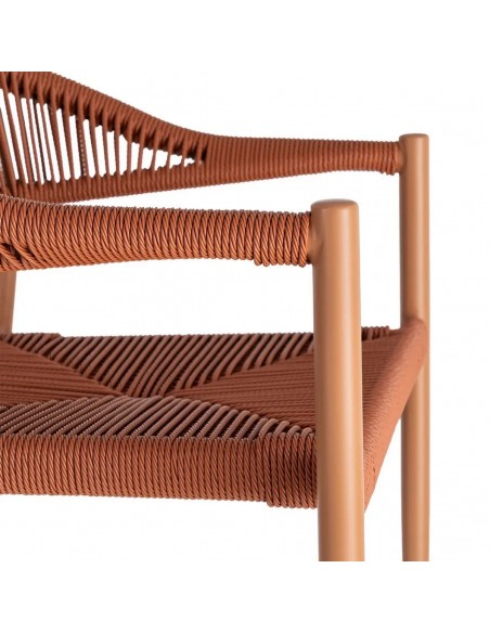 Silla apilable de exterior LIVADYA de aluminio con brazos