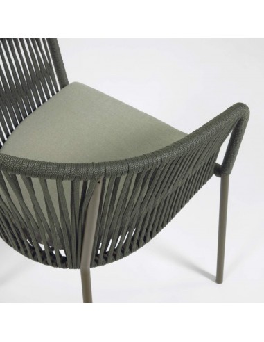 Silla Yanet para exterior, cuerda, metal