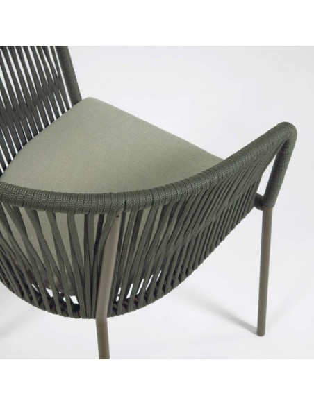 Cadeira Yanet para exterior, corda, metal