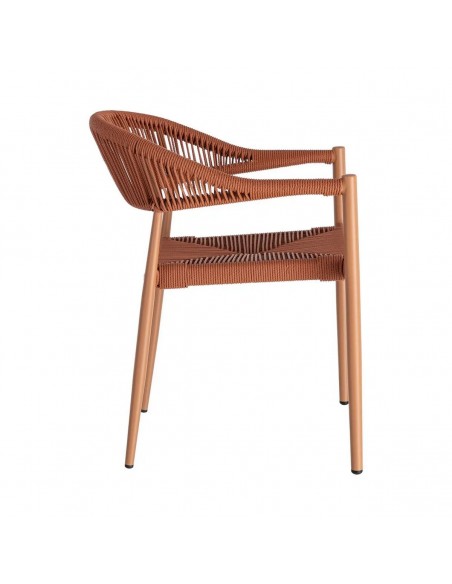 Silla apilable de exterior LIVADYA de aluminio con brazos