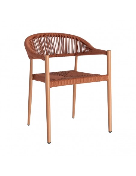 Silla apilable de exterior LIVADYA de aluminio con brazos