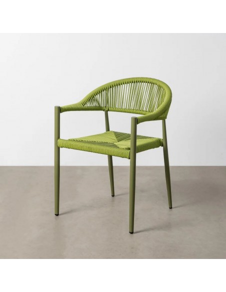 Silla apilable de exterior LIVADYA de aluminio con brazos