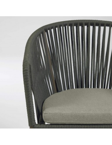 Silla Yanet para exterior, cuerda, metal