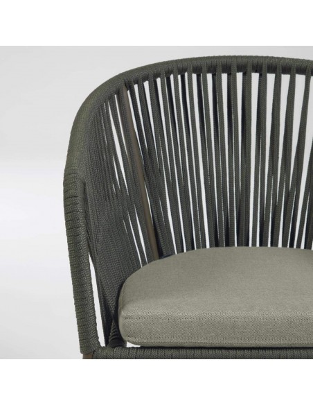 Silla Yanet para exterior, cuerda, metal