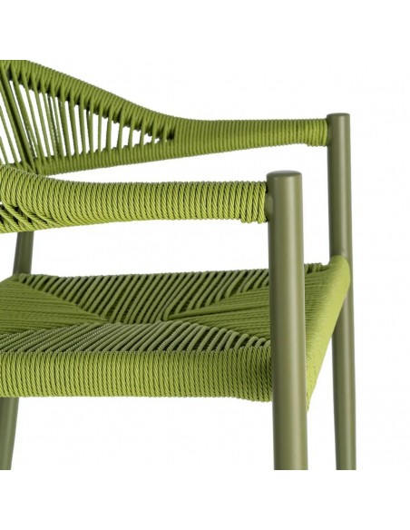 Silla apilable de exterior LIVADYA de aluminio con brazos