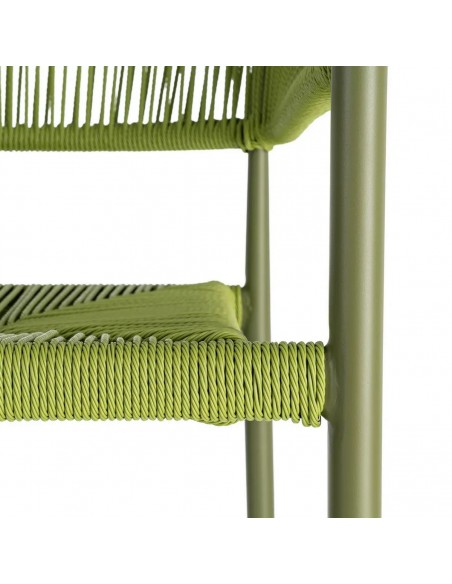 Silla apilable de exterior LIVADYA de aluminio con brazos